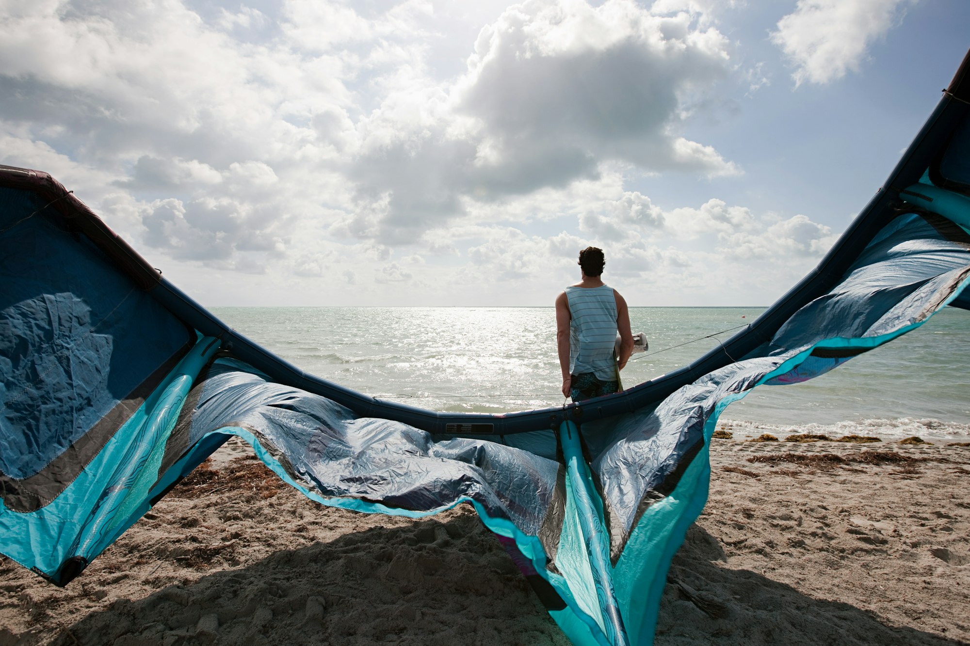 Kitesurfer on beach